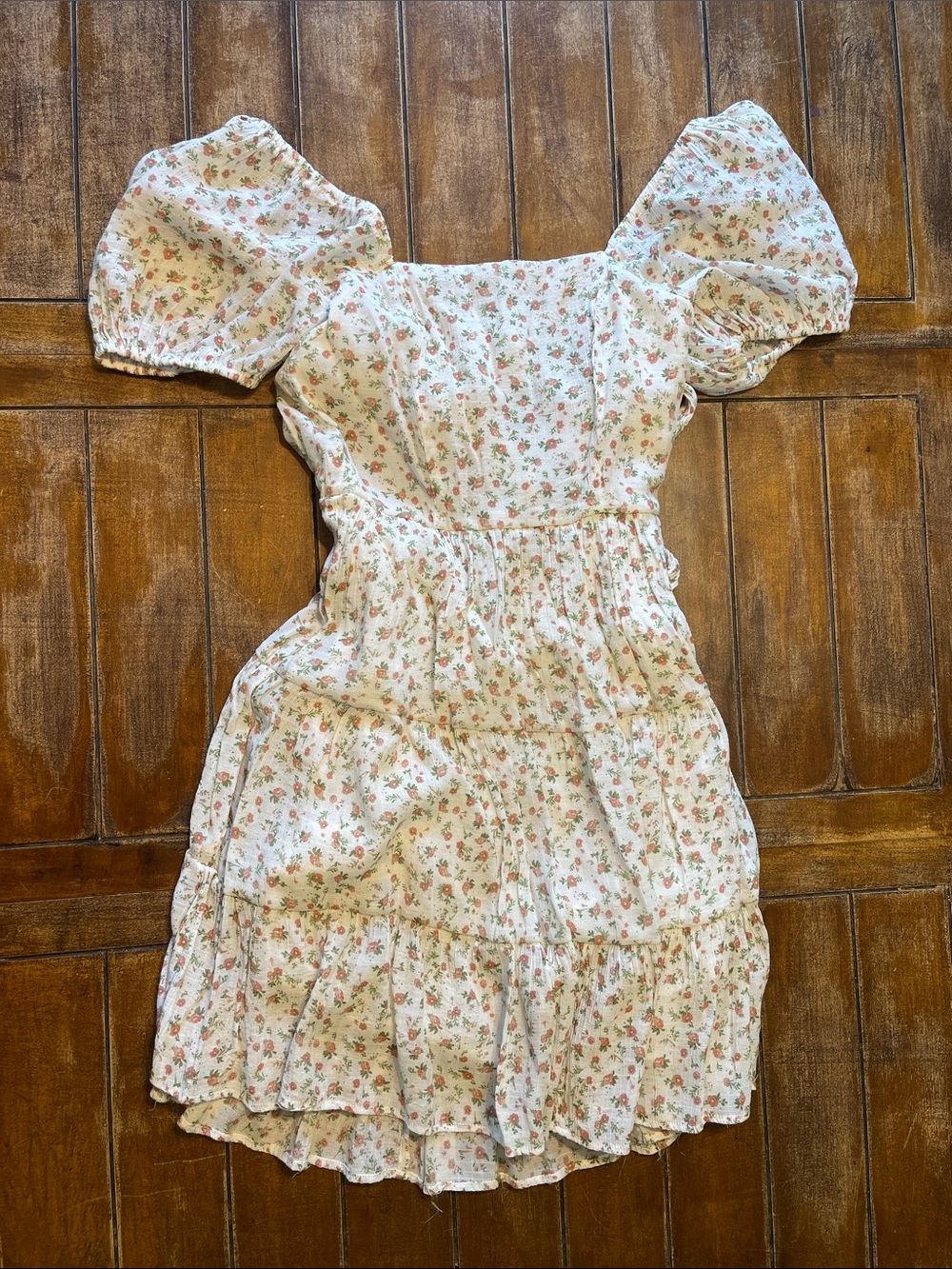 1. State Cream Midi Dress with Pink Floral Print